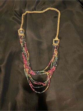 Multi-Color precious stone (ruby, sapphire, emerald) Layered Necklace